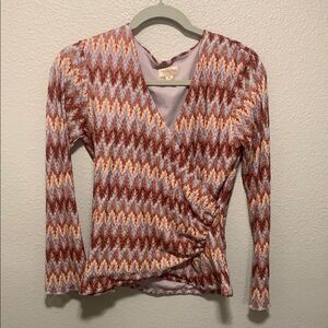 Stylish Multicolor Wrap Blouse